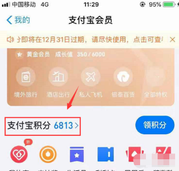 支付宝积分怎么查