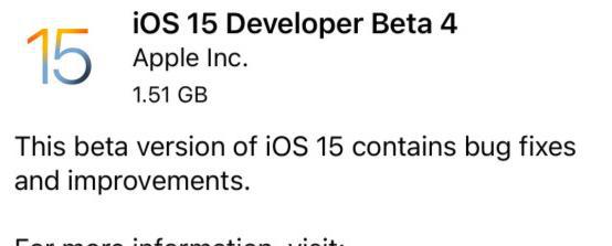 ios15beta4更新了什么内容