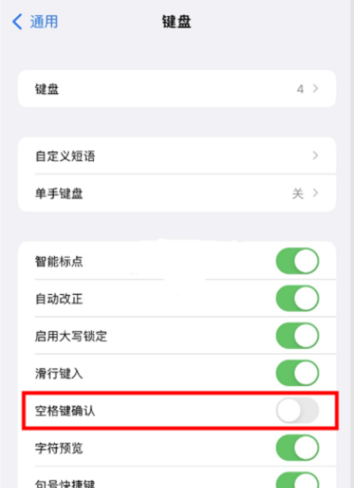 iOS15怎么关闭输入法字下面的白色边框