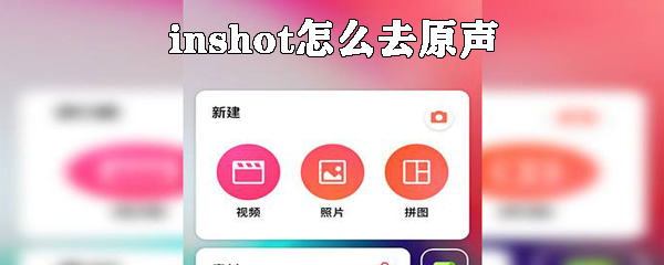 inshot怎么去原声_inshot去原声流程解析