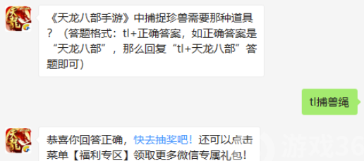 天龙八部手游中捕捉珍兽需要那种道具-天龙八部手游9.9微信答案