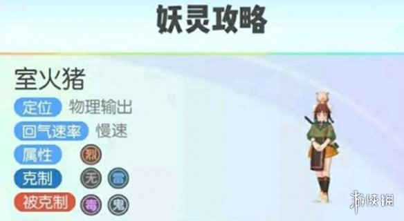 一起来捉妖室火猪技能属性怎么样