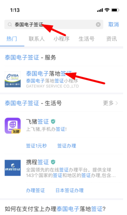 支付宝能办理电子泰国签证吗-支付宝电子泰国签证办理方法分享